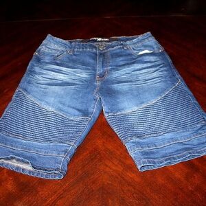 Xray Jeans Moto-Style Denim Shorts - Size 36 - Biker, Streetwear, Y2K